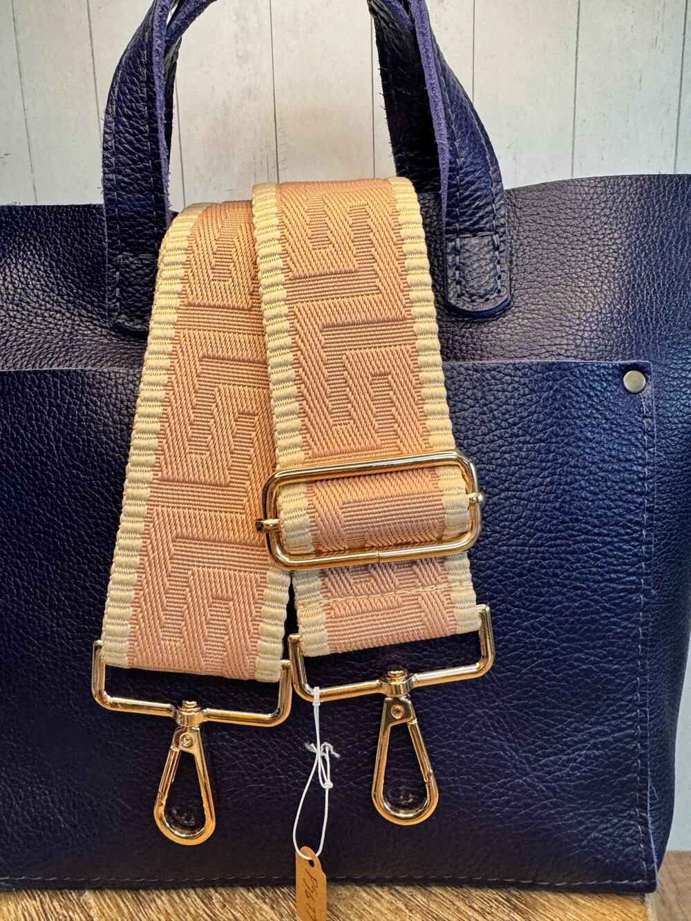 Crossbody Purse Strap Pink Tan BOHO Bag Strap Guitar Strap NEW